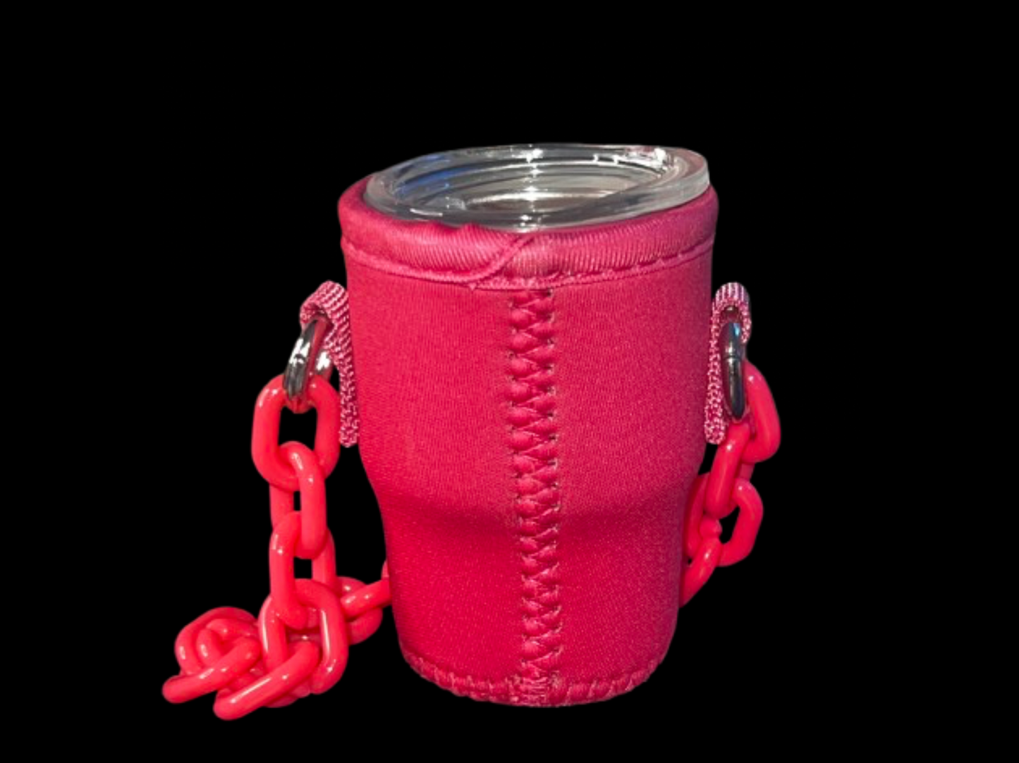 3oz Red Stainless Steel Shot With Chain& Sleeve