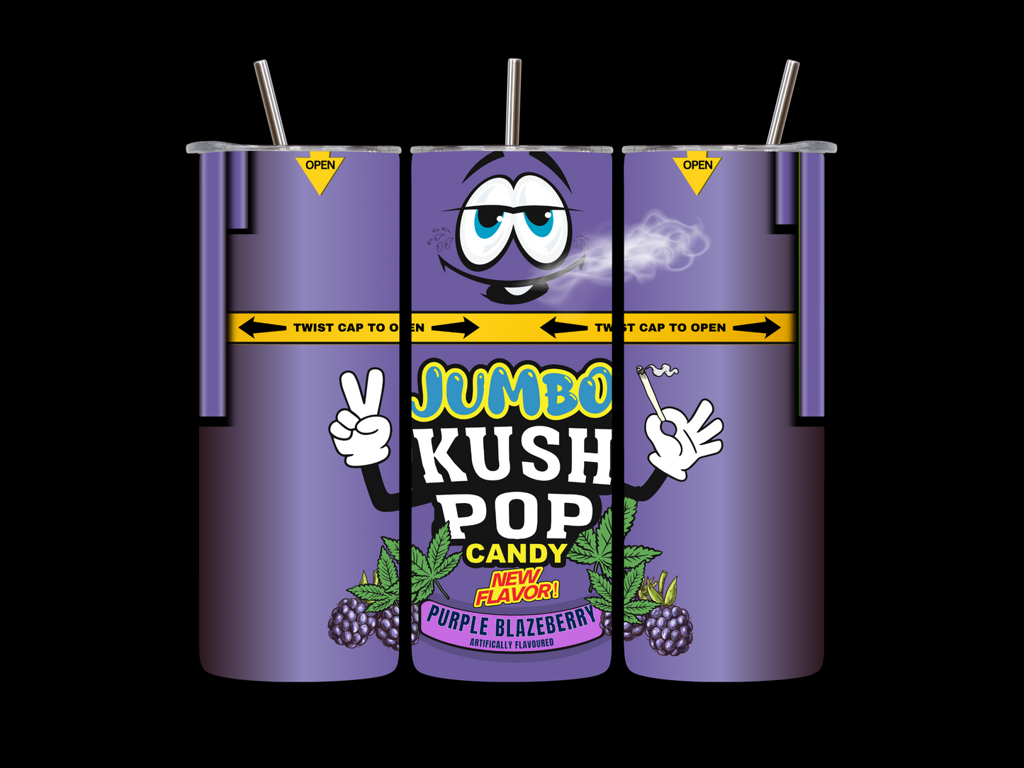 PURPLE BLAZEBERRY KUSHPOP TUMBLER